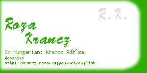 roza krancz business card